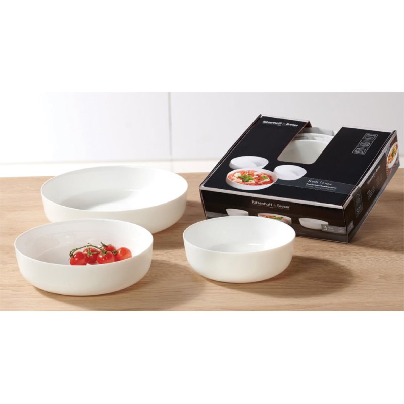 Ritzenhoff & Breker FRESH bowl set, 3-piece, opal glass, dishwasher safe